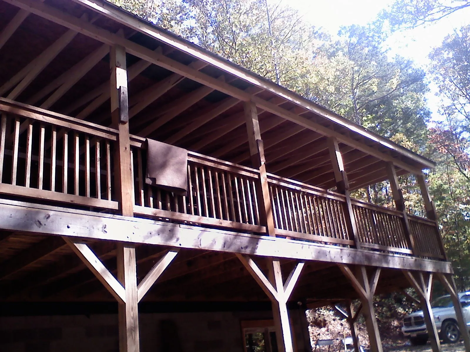 Timber framing under a new elevated porch and deck — Roof Leak Repair in Otter Creek by Roofing Brothers